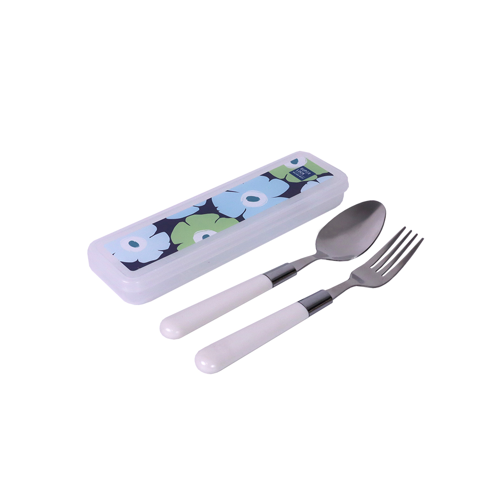 Super Lock Floral Spoon and Fork Set with Storage Case 7004