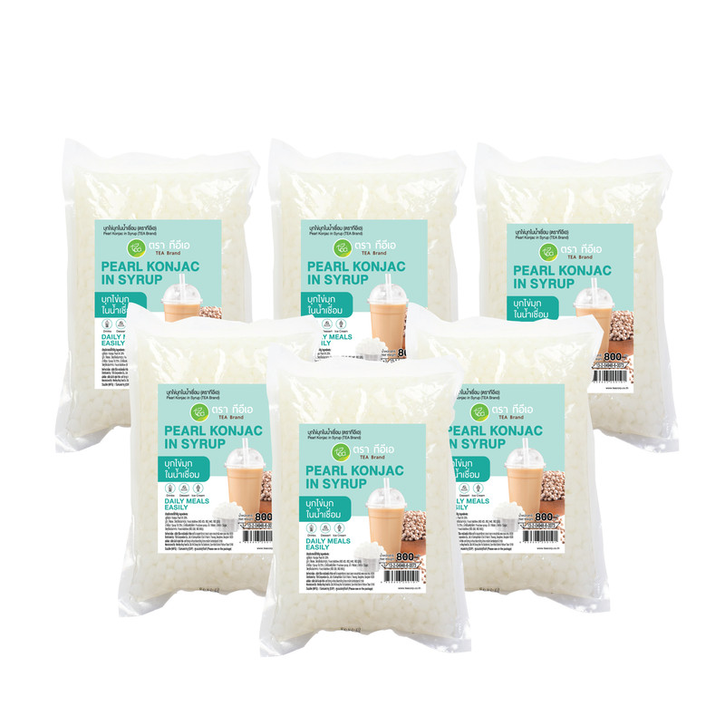 TEA White Konjac Pearls in syrup (800 g) x 6 Bags