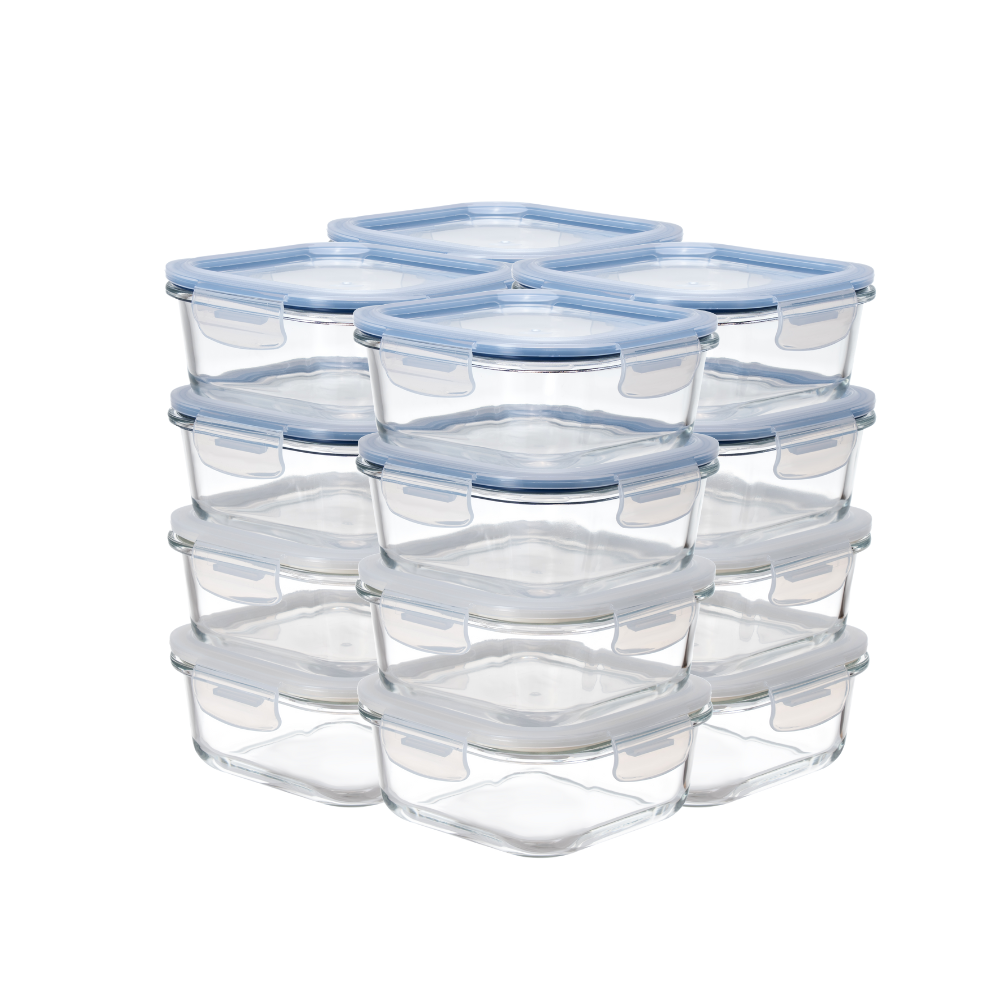 Super Lock Glass Container Rectangular Glass Set 710ML 9511X04 Pack 16