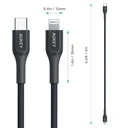 Thumbnail 3 of AUKEY USB-C to Lightning Cable Kevlar MFI 2 m (CB-AKL4) Black