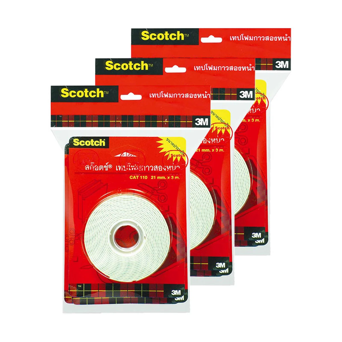 สก๊อตช์ เทปโฟมกาวสองหน้า 21 มม.x3 ม. รุ่น 110 x 3