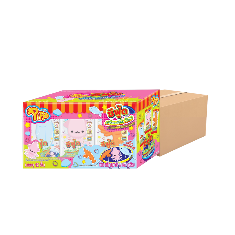 SEAFOOD MARSHMALLOW POP (PIPP BRAND) 20g x 12 pcs x 24 pack