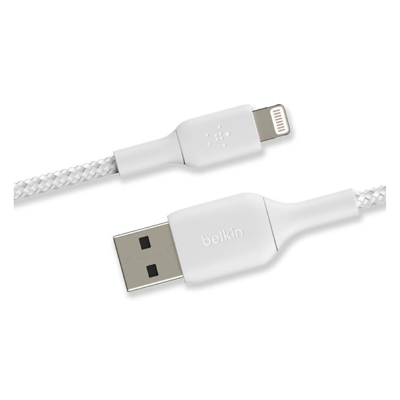Belkin สายชาร์จ ถ่ายโอนข้อมูล Lightning to USB แบบถักเชือก สําหรับ iPad iPhone 5 ขึ้นไป มี MFi รุ่น CAA002