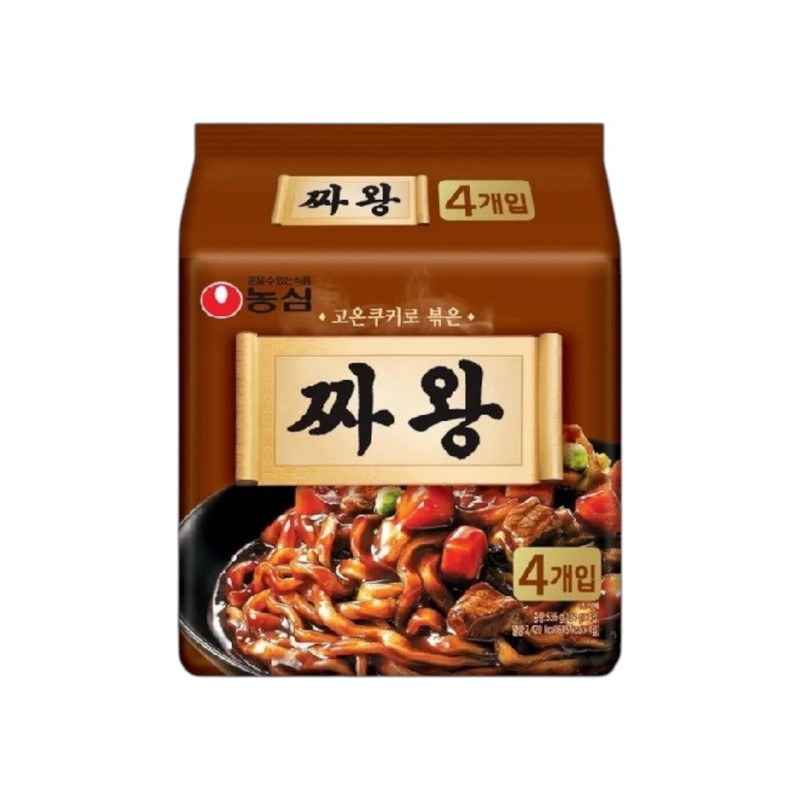 [แพ็ค 4 ซอง ]Nongshim ZHA WANG จา วัง (บะหมี่กึ่งสําเร็จรูปรสซอสถั่วดํา)