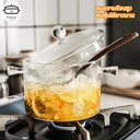 Thumbnail 4 of PINJU หม้อแก้วพร้อมฝา (S ขนาด 14 cm.) หม้อแก้ว หม้อตุ๋น หม้อสองหู ทนความร้อนสูง พร้อมหูจับสองข้าง