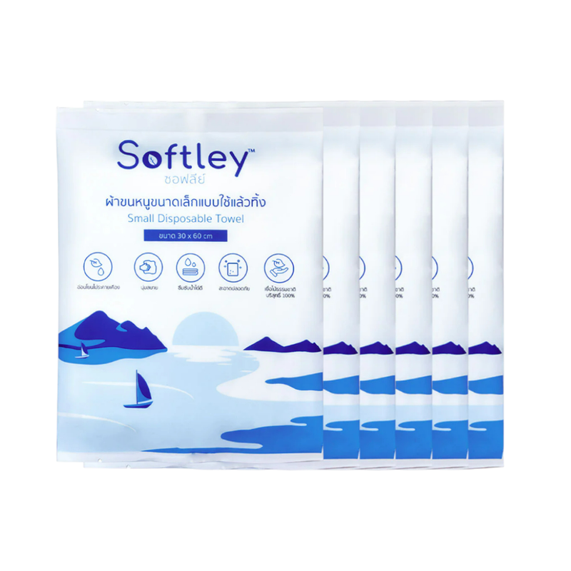 SOFTLEY SMALL DISPOSABLE TOWEL 30 x 60 cm. X 6