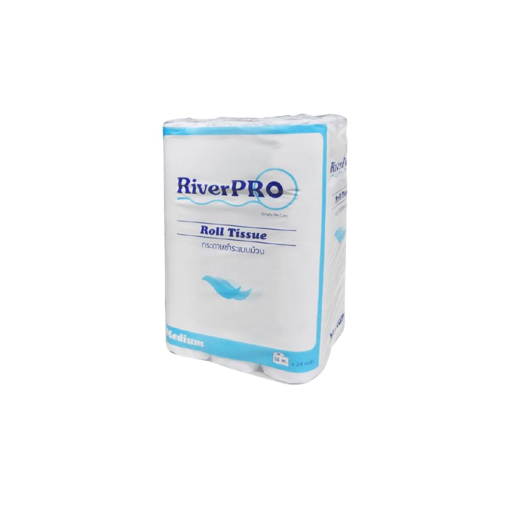 กระดาษม้วนเล็ก RiverPro Medium (14m.x24ม้วน) | Makro PRO