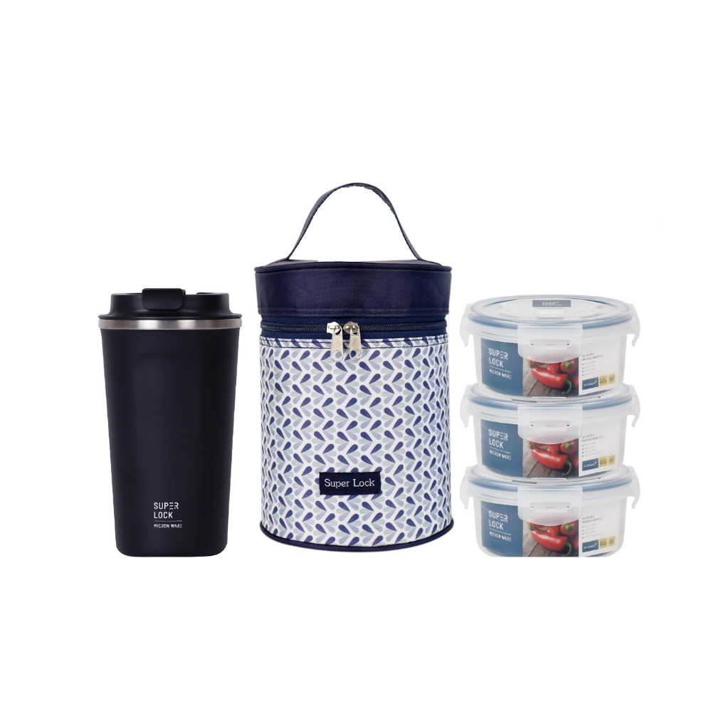 Super Lock Stainless Steel Tumbler 500ml + Food Storage Container 6003-CCC
