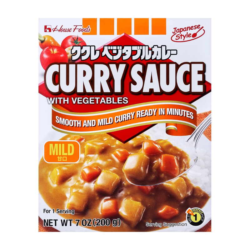 เฮ้าส์ แกงกะหรี่ผสมผัก ชนิดเผ็ดน้อย 200 กรัม House Curry Sauce Vegetable Mild 200 g.