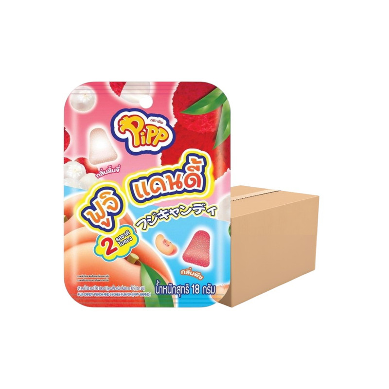 FUJI CANDY PEACH AND LYCHEE FLAVOR (PIPP BRAND) 18g x 12 pcs x 24 pack