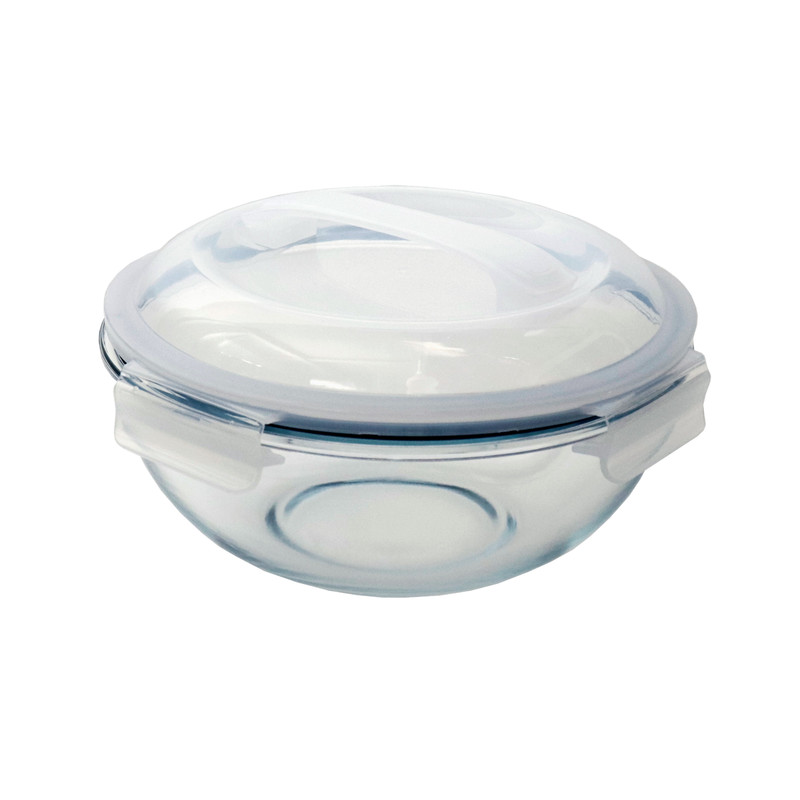 Super Lock Glass Mixing Bowl Clear with Lid and Handle 3500ML 6223