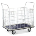 Thumbnail 1 of JUMBO รถเข็นพื้นเหล็กชั้นเดียว มือจับ 2 ข้าง มีคอกล้อม 220 กก. รุ่น HL-113N