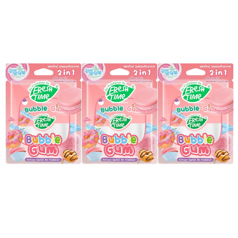 [แพ็ค3ชิ้น] FreshTime X LINE FRIENDS ถุงหอมปรับอากาศ ถุงหอมดับกลิ่น กลิ่นBubble Gum ขนาด 9 กรัม