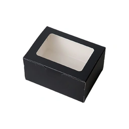 Thumbnail 1 of Quickpack - กล่องหน้าต่าง Signature จัดเบรค/Snack สีดำด้าน (M) ขนาด 12x16x6cm – 20 กล่อง