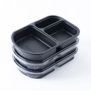 Thumbnail 3 of Matapat กล่องข้าว3หลุม ขนาด 650มล. (ดำ) รุ่นฝาล็อคปิดสนิท กล่องเดลิเวรี่ กล่องอาหารพลาสติก กล่องข้าวเวฟได้ (25ชุดพร้อมฝา) L-32