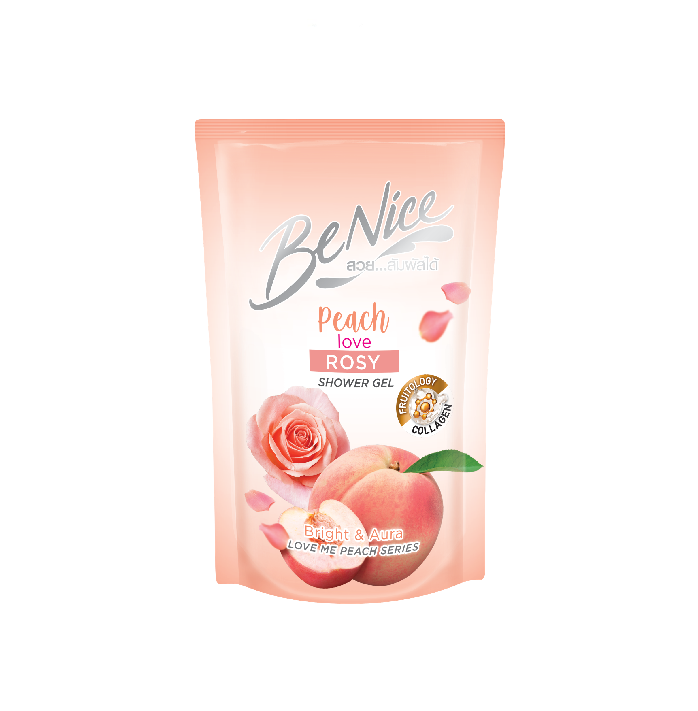 Benice Love Me Peach Shower Gel Peach Love Rosy 400 ML.