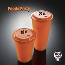 Thumbnail 3 of Panda Outlet แก้ว16ออนซ์แพนด้าปาร์ตี้+ฝา90มิล(Set C) แดง (แพ็ค20ชิ้น)