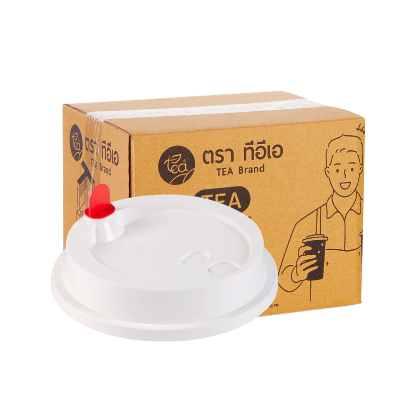 [90mm CARTON] Plastic Cup Flat Lids 90 mm with Heart Plug (50 pcs/pack) x 20 Packs