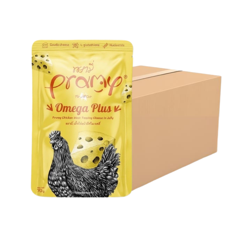 [12ซอง] PRAMY พรามี่ อาหารเปียกแมว สูตร Functional ขนาด 70 กรัม AD5-Omega Plus