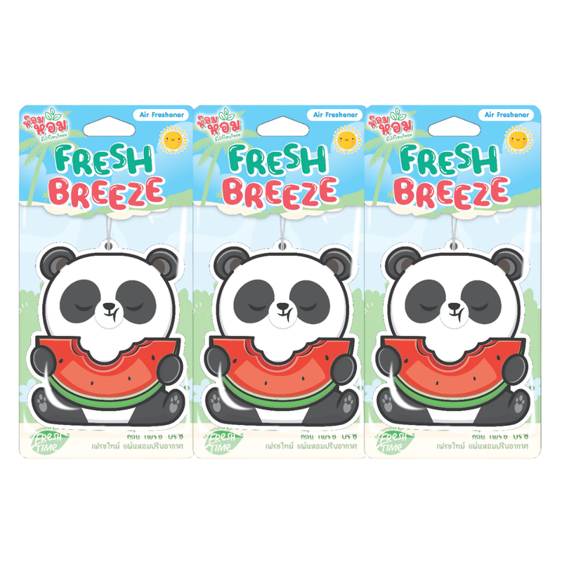 [แพ็ค3ชิ้น] Fresh Time แผ่นหอมปรับอากาศ น้ําหอมรถยนต์ กลิ่นFresh Breeze