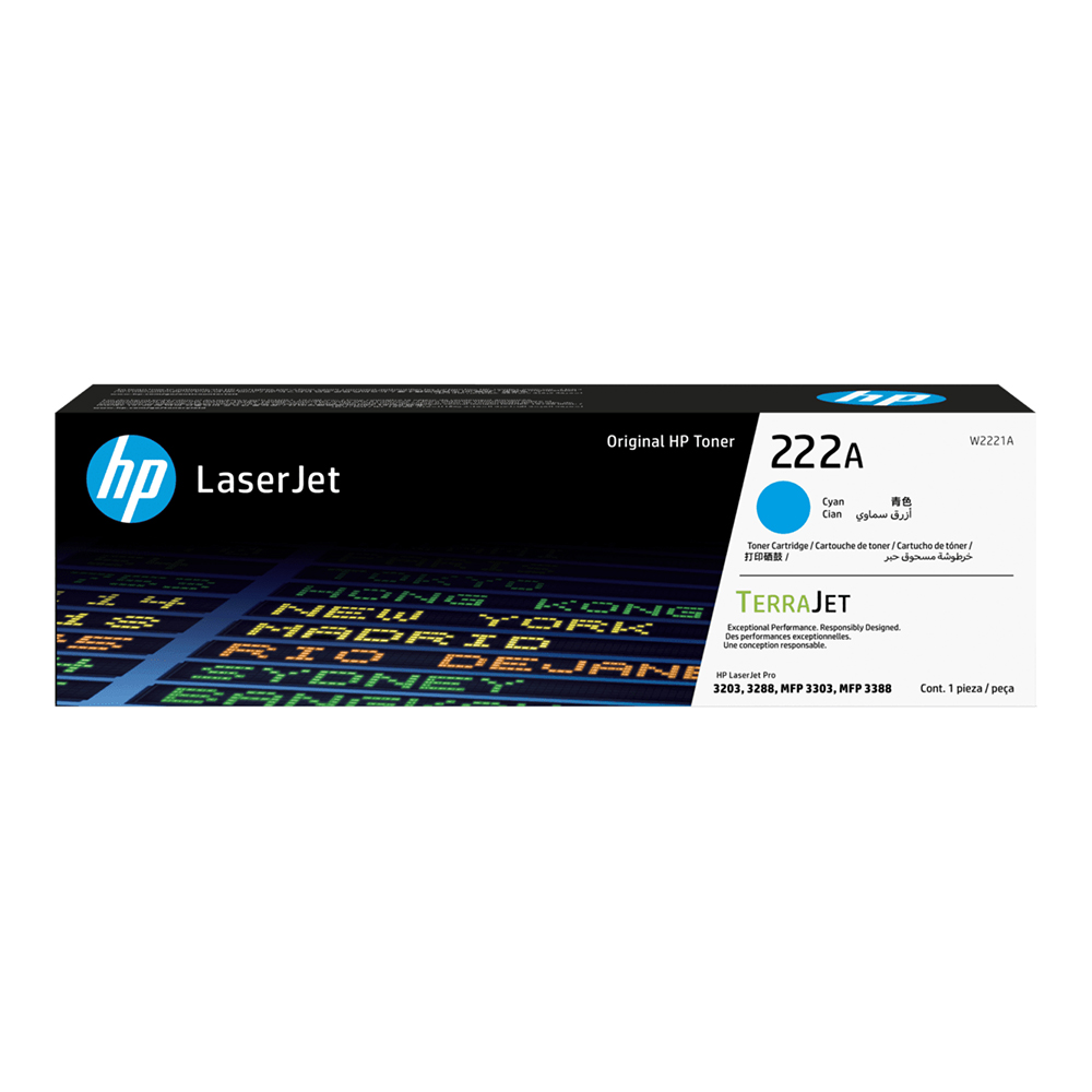 HP TONER (หมึกสําหรับเครื่องพิมพ์) 222A CYAN ORIGINAL LASERJET TONER CARTRIDGE