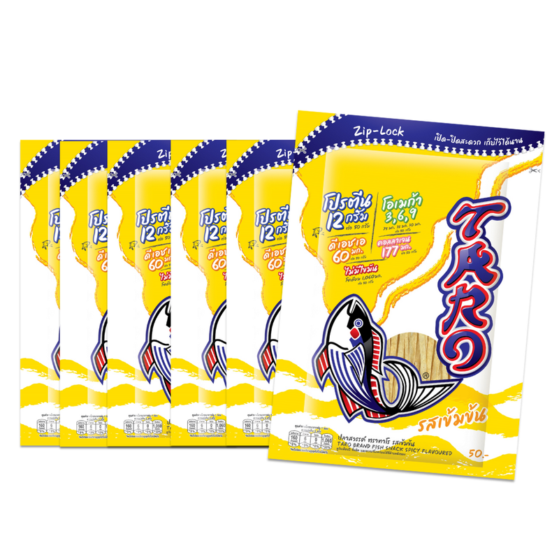 TARO FISH SNACK SPICY FLAVOURED 50G. X6