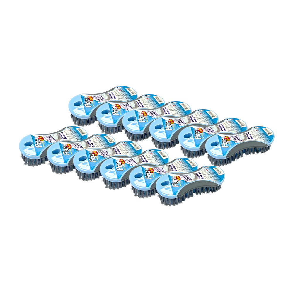 POLY BRITE แปรงซักผ้า ขนแปรงพลาสติก PP x 12 ชิ้น