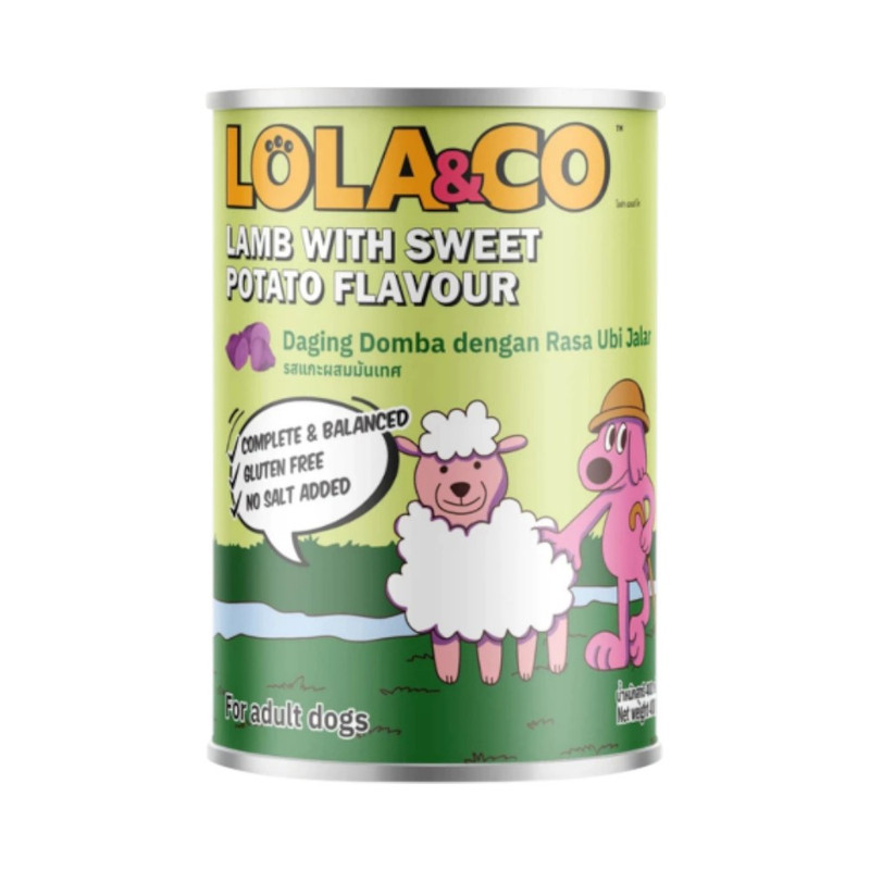 Lola&Co โลล่าแอนโค อาหารกระป๋องสําหรับสุนัข สูตร Complete and Balance ขนาด 400g LD05-รสแกะผสมมันเทศ