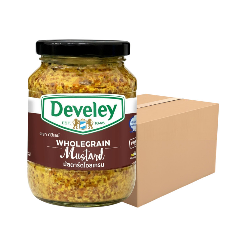 Develey (ดิวีเลย์) Wholegrain Mustard ขนาด 320 กรัม แพ็ค 6 ขวด