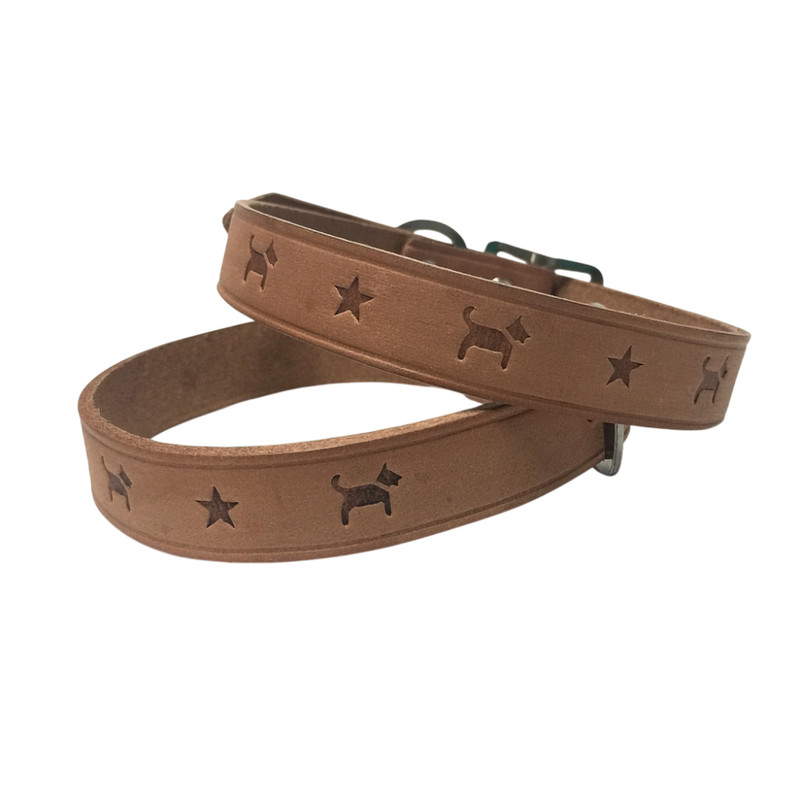 DOG FRIEND -ปลอกคอหนังแท้ size 60 cm