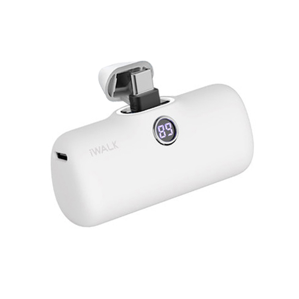 iWALK LinkPod Pro5000 PCแบตสํารองไร้สายแบบชาร์จเร็วหัวTypeCใช้ได้กับ iPhone16,15และสมาร์ทโฟนแอนดรอยด์ White-TypeC