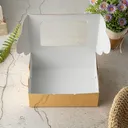 Thumbnail 3 of Quickpack - กล่องหน้าต่าง จัดเบรค/Snack  (M) ขนาด 12x16x6 cm – 50 กล่อง ทอง