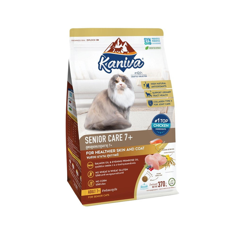 KANIVA Cat Food Senior Care 7+ Formula Chicken Berries And Rice For Senior Cats Over 7 Year 370 g
