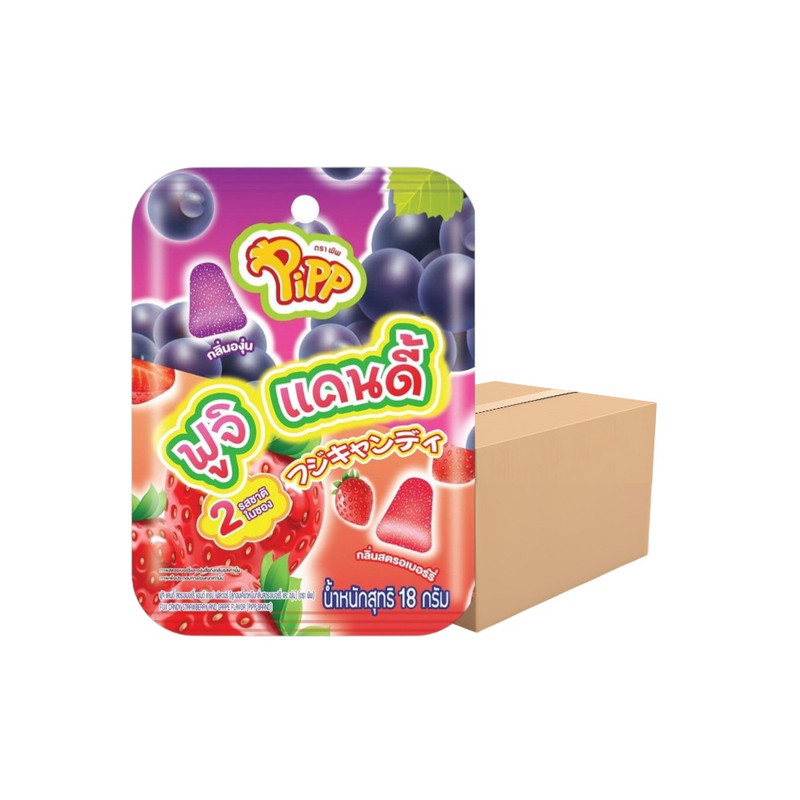 FUJI CANDY STRAWBERRY AND GRAPE FLAVOR (PIPP BRAND) 18g x 12 pcs x 24 pack