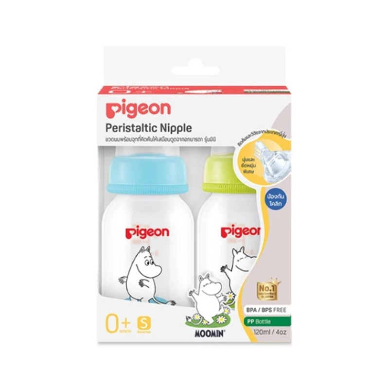 Pigeon พีเจ้น ขวดนมมาตรฐาน RPP MOOMIN ลายมูมิน จุกมินิ 4ออนซ์ แพ๊คคู่