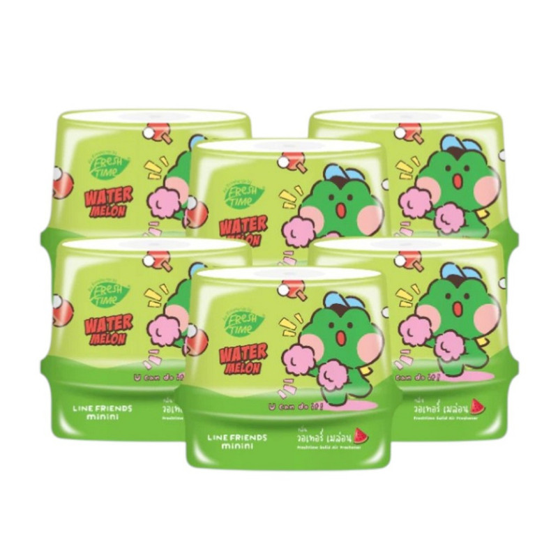 [แพ็ค 6 ชิ้น] FreshTime X LINE FRIENDS minini เจลหอมปรับอากาศ แตงโม 180ก.
