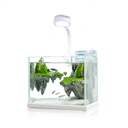 Thumbnail 2 of ตู้ปลาจำลองระบบนิเวศน์ในน้ำพร้อมหินตกแต่งตู้ปลาและเครื่องกรองน้ำขนาด 18 ซ.ม. สีขาว