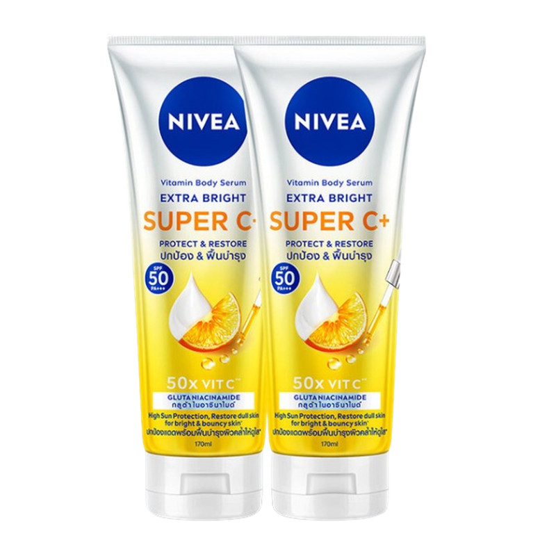 Nivea Vitamin Body Serum Extra Bright Super C Plus 170 ml x 2
