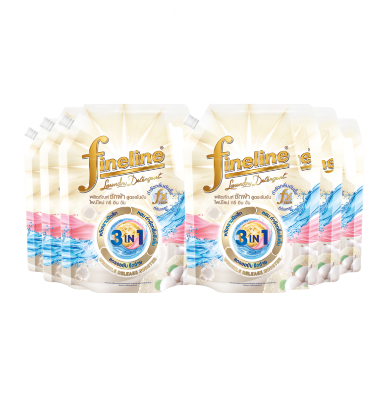 [Case]  Fineline Concentrated Liquid Detergent 3in1 1200ml. X6 , White