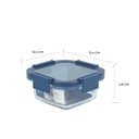 Thumbnail 2 of Super Lock Square Glass Food Container, Blue Series, Model 6216, 320 ml.