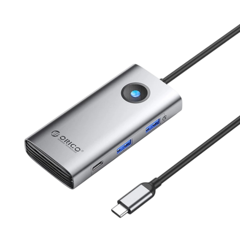 ORICO Adapter Hub Type-C 3.0 to 4K60hz HDMI-Compatible DP PD100W SD Hub 10-in-1 สีเทา