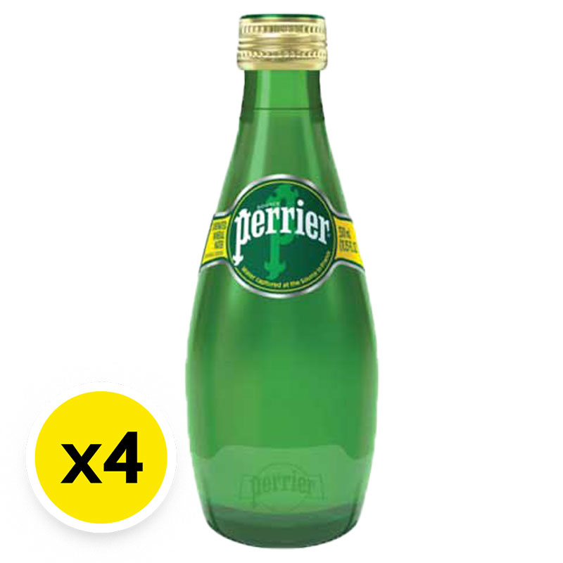 PERRIER Sparkling Natural Mineral Water Lemon 330 ml x 4