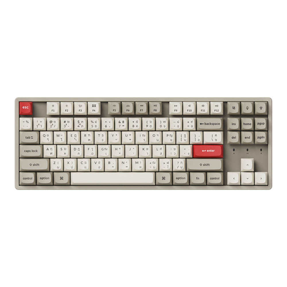 KEYCHRON WIRELESS KEYBOARD (คีย์บอร์ดไร้สาย) K8 MAX - QMK/VIA SUPER RGB EN/TH RETRO RED SWITCH