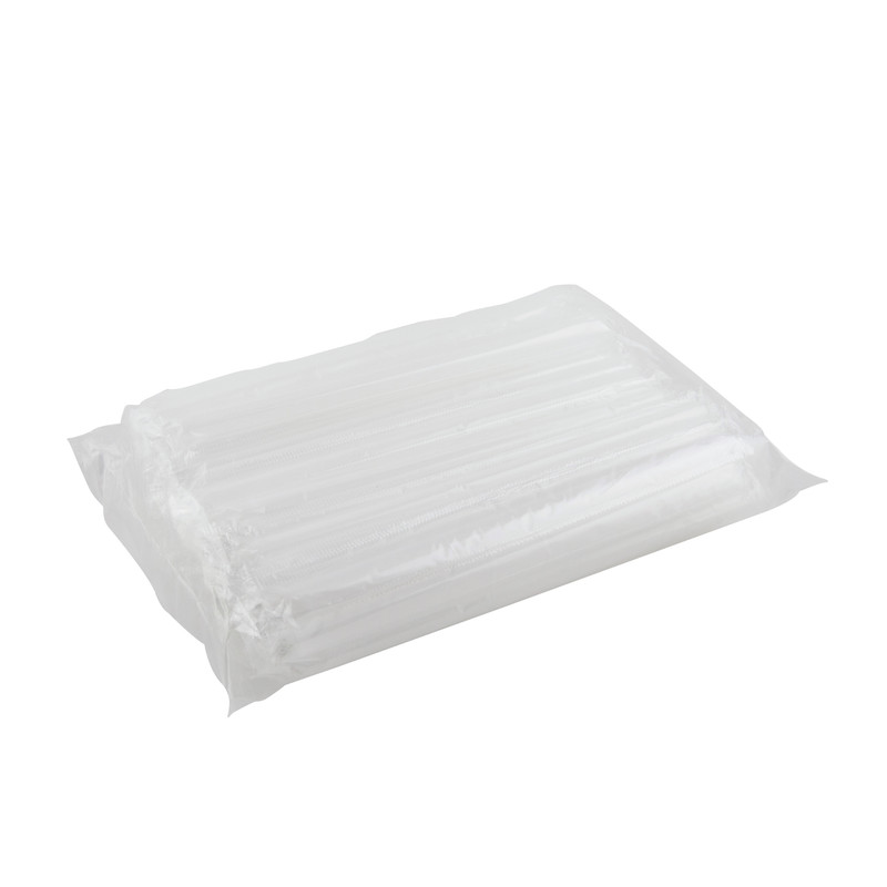 [12mm] Plastic Straws Flim-Wrapped White (100 pcs/pack)