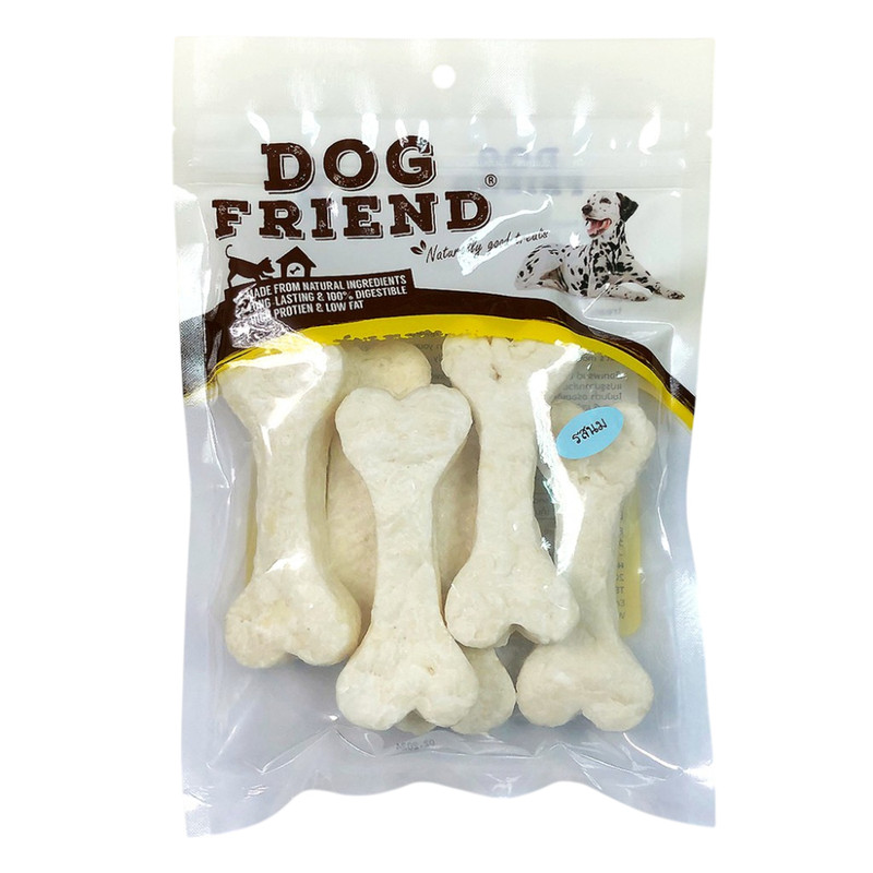Dog Friend ขนมขบเคี้ยวสุนัข ครั้นชี่โบน รสนม 6 ชิ้น x 1