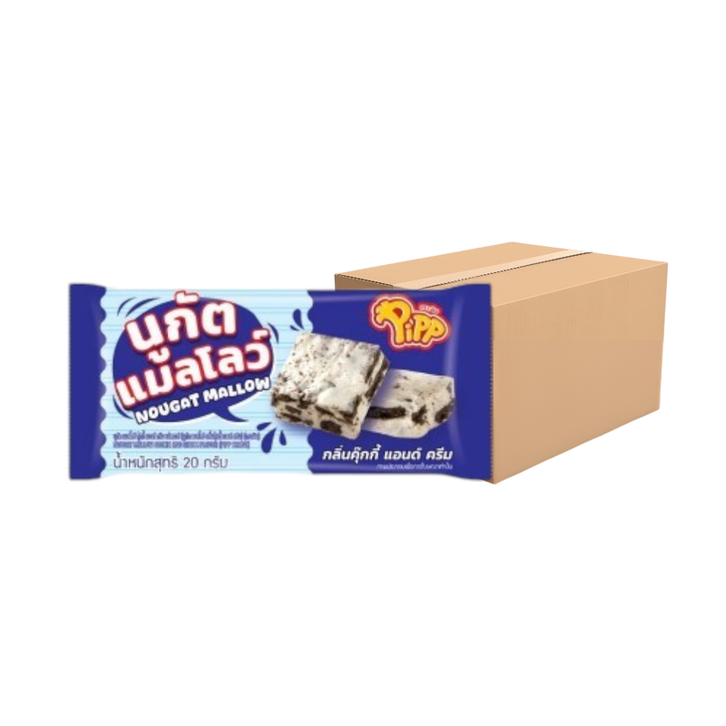 NOUGAT MALLOW COOKIE AND CREAM FLAVOR (PIPP BRAND) 20g x 12 pcs x 24 pack