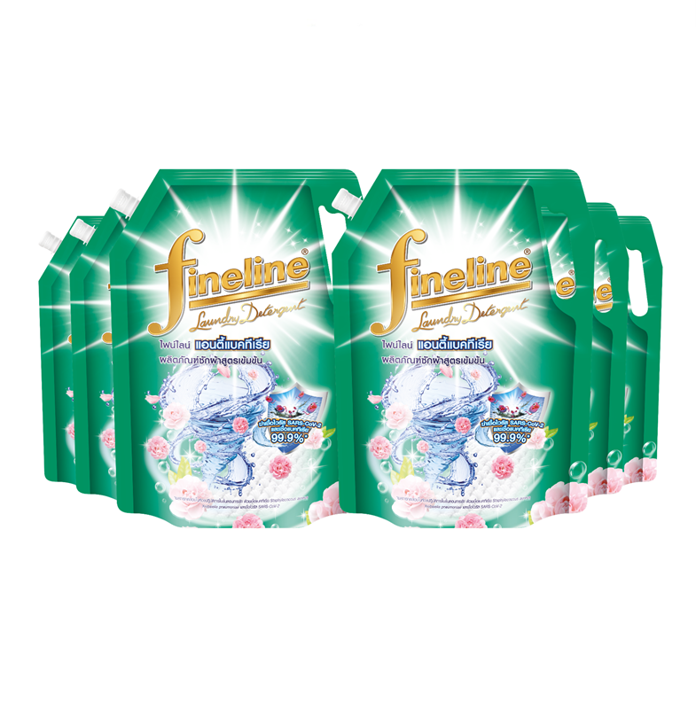 ยกเลิกขาย_[Case] Fineline Concentrated Liquid Detergent Antibac 1,250ml. X6, Green