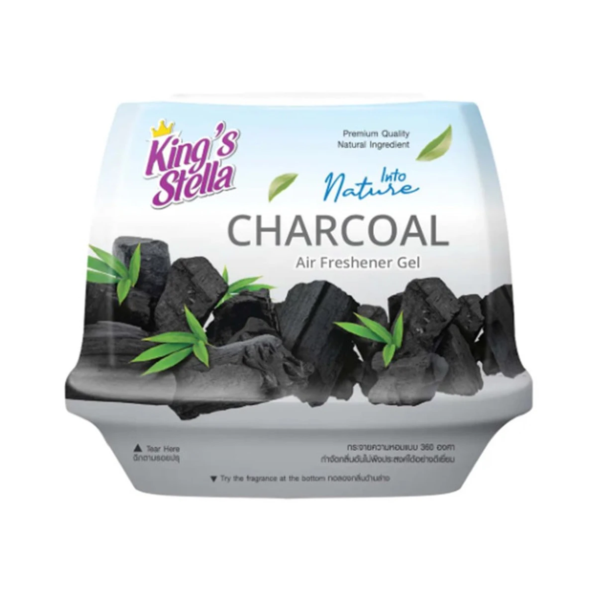 King's Stella (คิงส์สเตลล่า) Into Nature Gel เจล น้ําหอมปรับอากาศ หอมยาวนาน 30 วัน 180g Charcoal