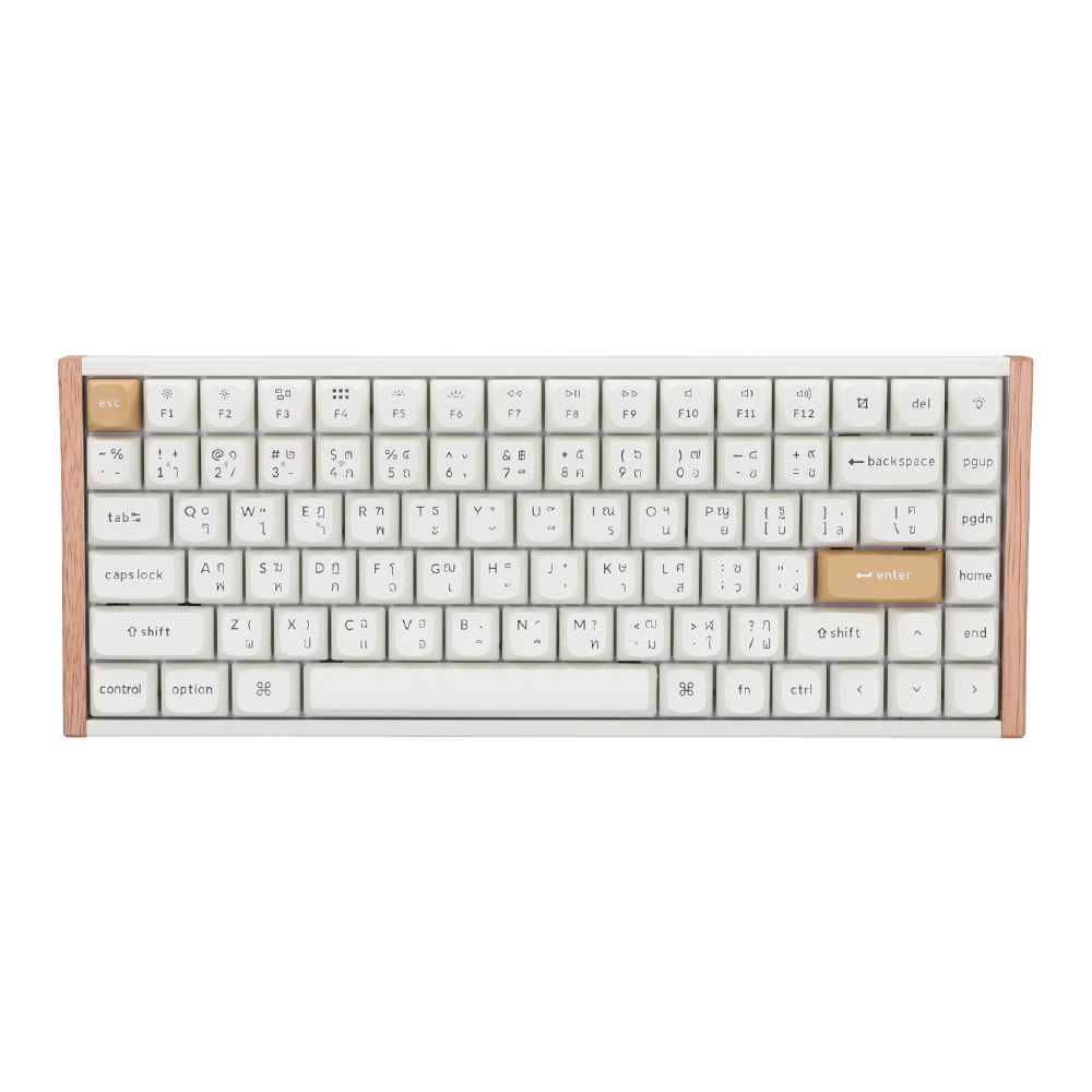 KEYCHRON WIRELESS KEYBOARD (คีย์บอร์ดไร้สาย) K2 MAX - QMK/VIA BANANA SWITCH RGB EN/TH WHITE WOOD EDITION
