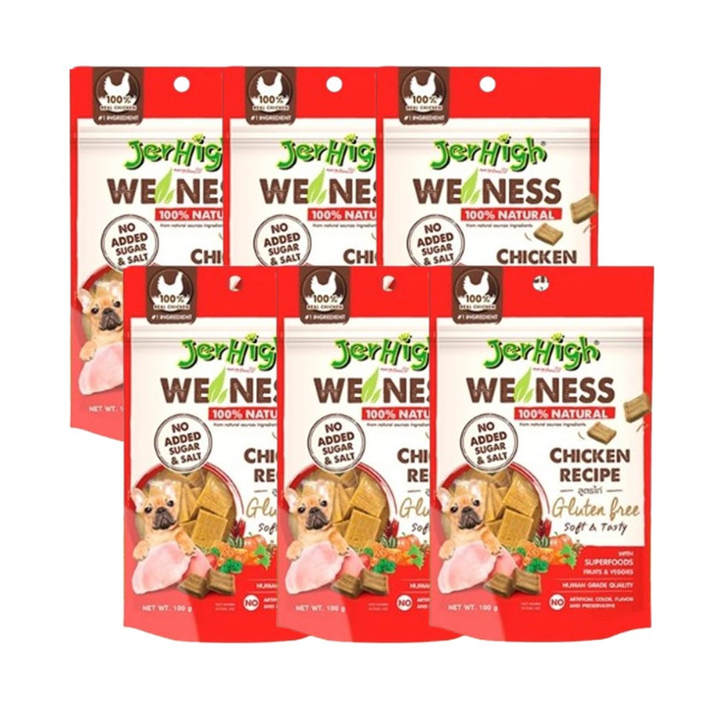 เจอร์ไฮ วี เนส ขนมสุนัข รสไก่ 80,100 ก. x 6